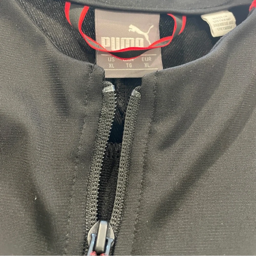 PUMA Scuderia Ferrari T7 Black Red Full Zip Pockets Racing Track Jacket (XL) - Picture 8 of 13
